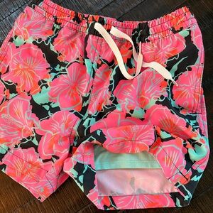 Chubbies Kids Floral Print Shorts - Pink and Black